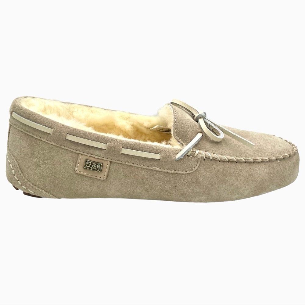 Australia Luxe Collective Prost Slippers 10 Beige Shearling Moccasin NWOB - Picture 5 of 11